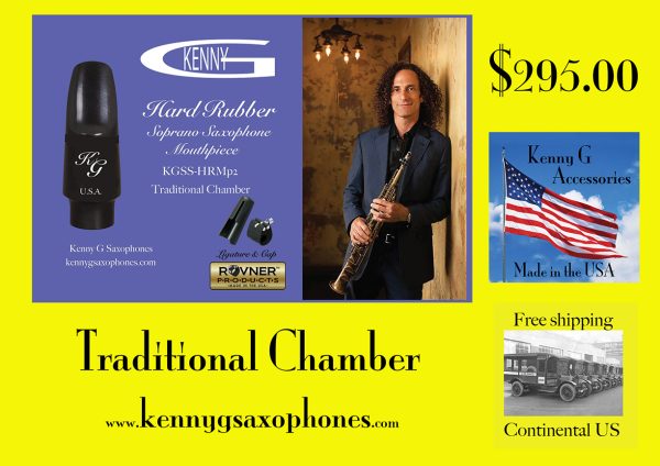Kenny G Traditional Chamber B-Flat soprano Saxophone Hard Rubber Mouthpiece Ad